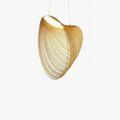 L'Onde Curved Arc Woven Rattan Pendant Light