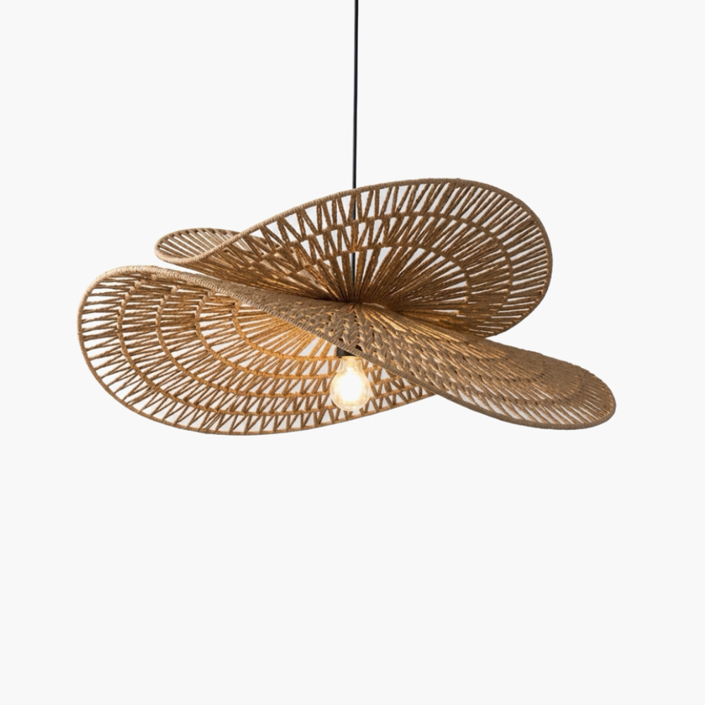 Éclipse Layered Woven Rattan Pendant Light