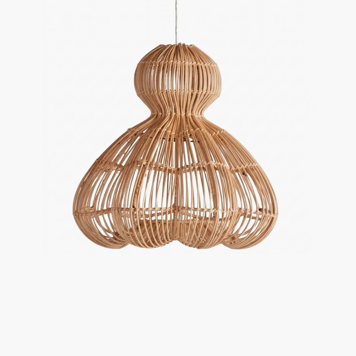Gourd Organic Woven Rattan Pendant Light