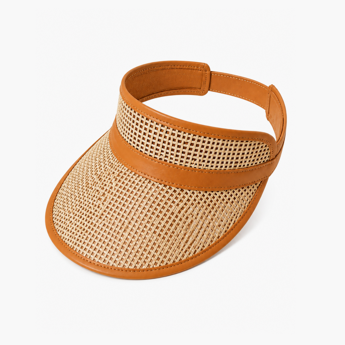 Sumi Leather and Cane Rattan Visor