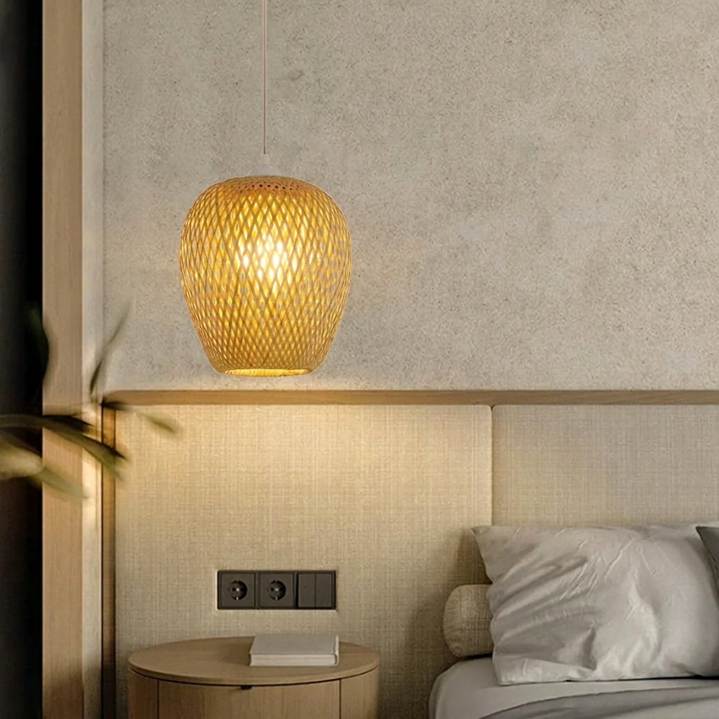 Zephyra Woven Bamboo Pendant Light