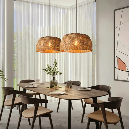 African Sun Woven Pendant Light