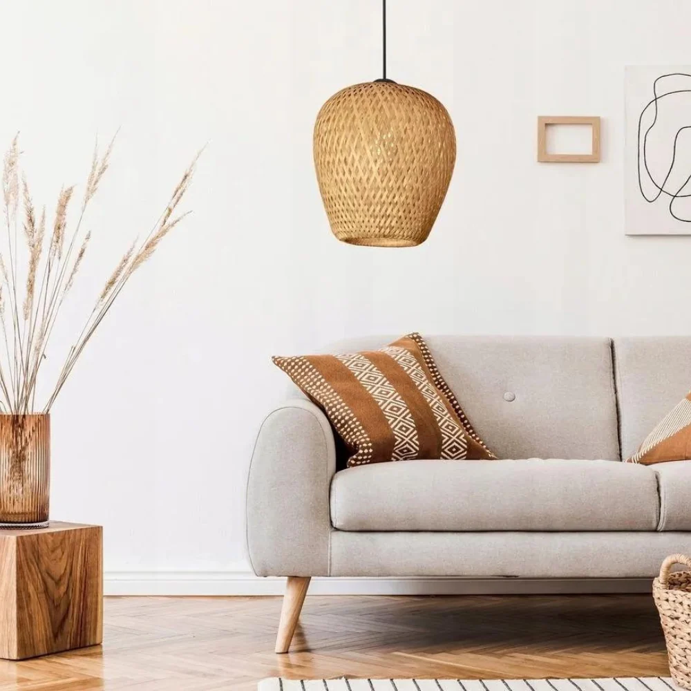 Zephyra Woven Bamboo Pendant Light