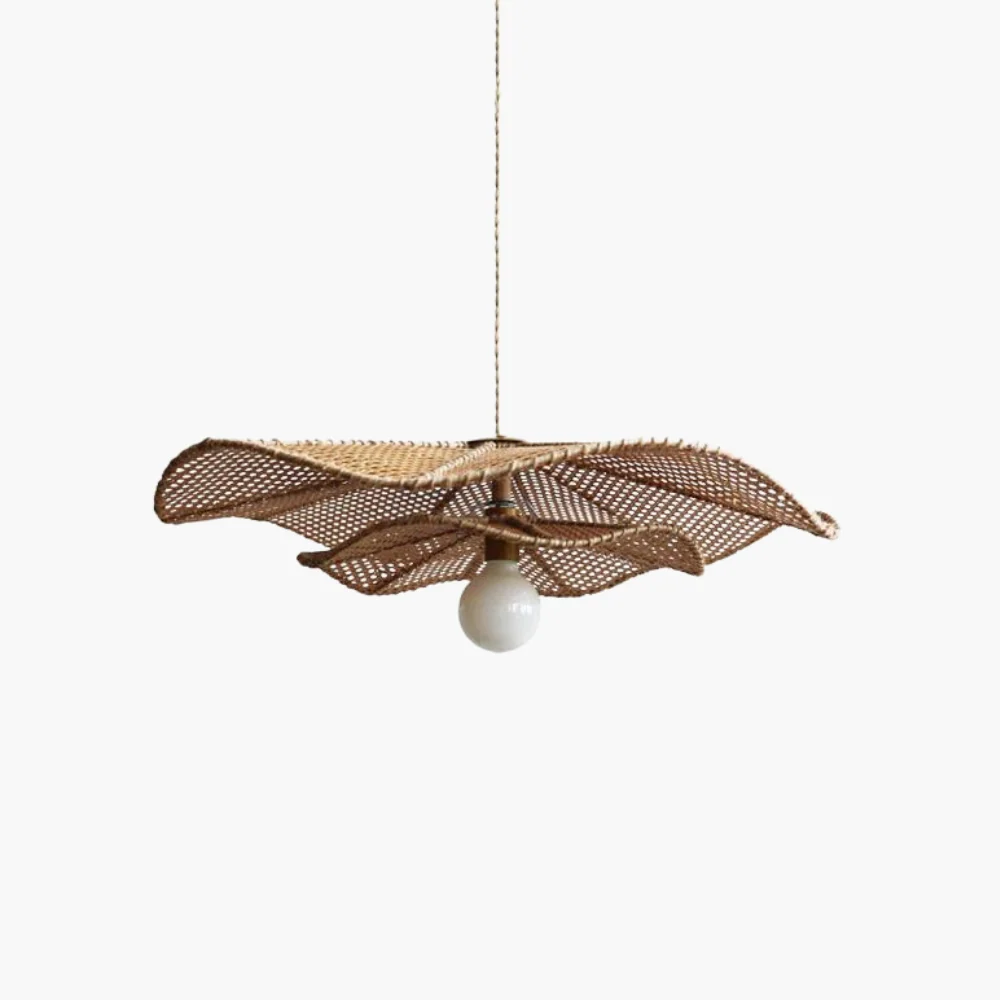 Sérénade Woven Rattan Floral Pendant Light