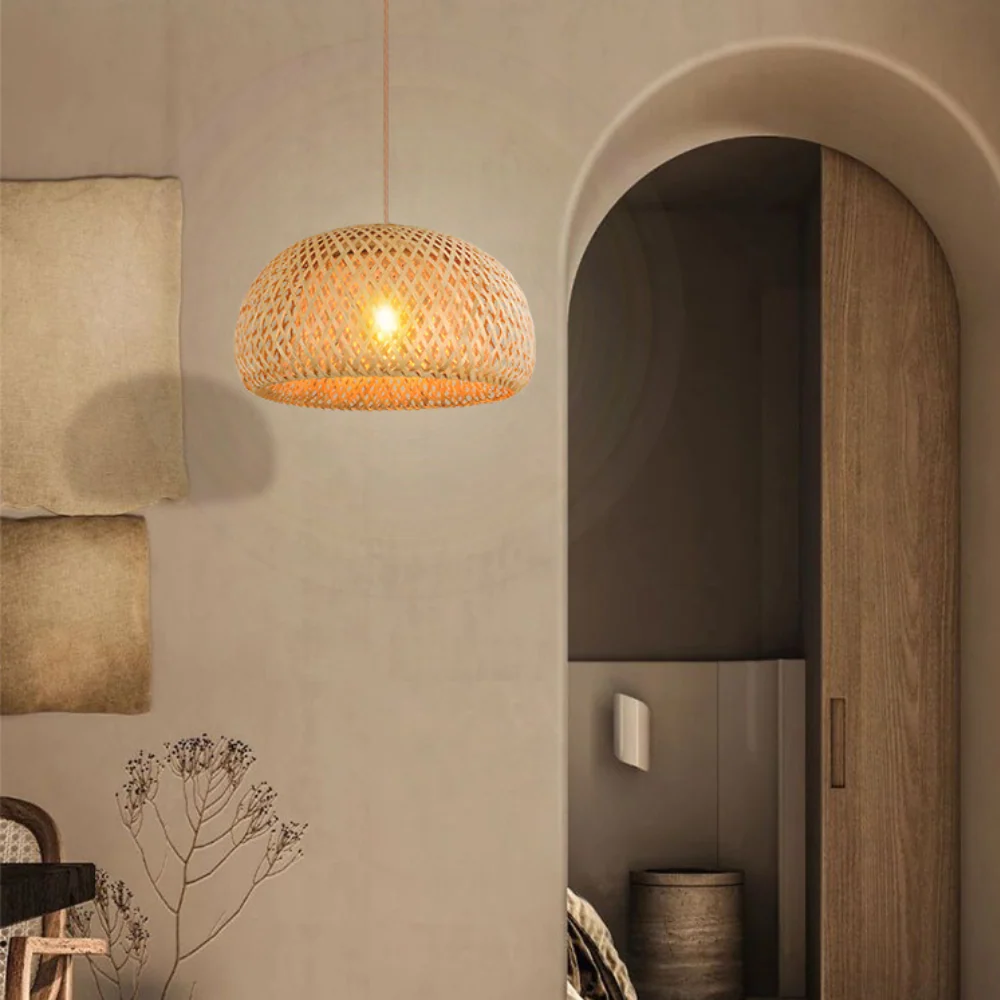 Luce Bamboo Dome Pendant Light