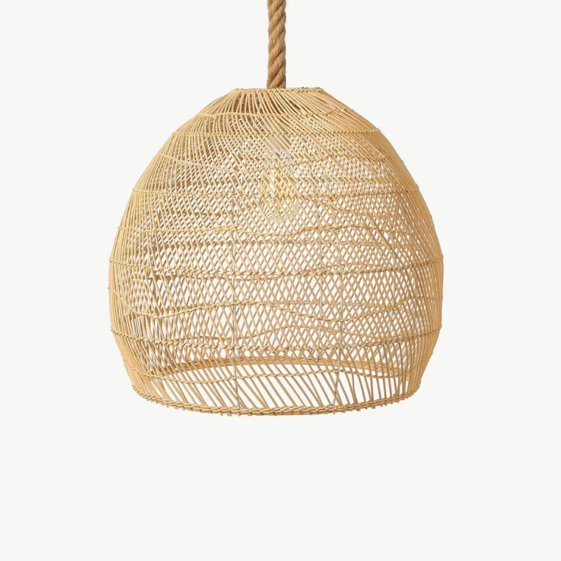 Liana Large Rattan & Rope Pendant Light