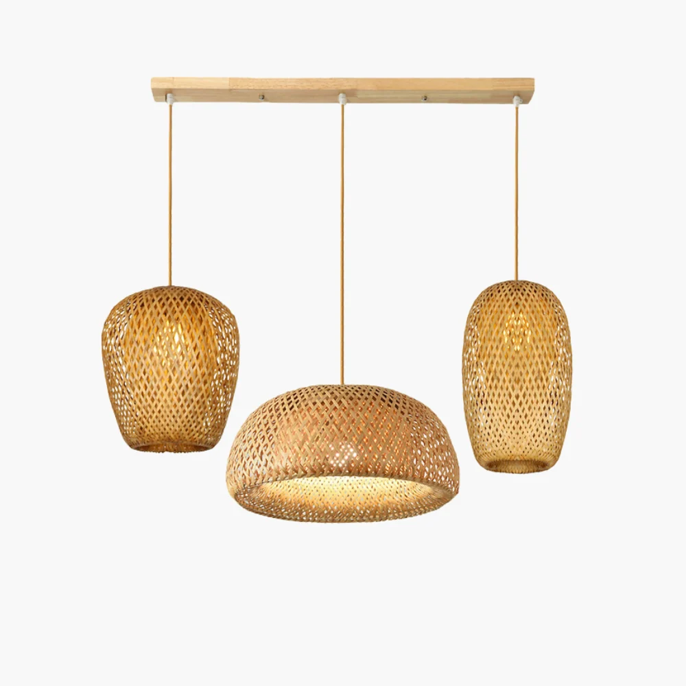 Trio Lumière Linear Multi-Pendant Bamboo Light