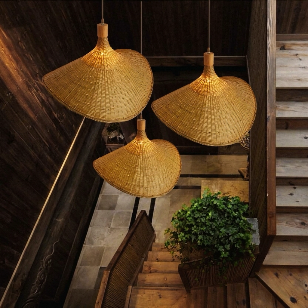 Chapeau d'Or Woven Hat Pendant Light