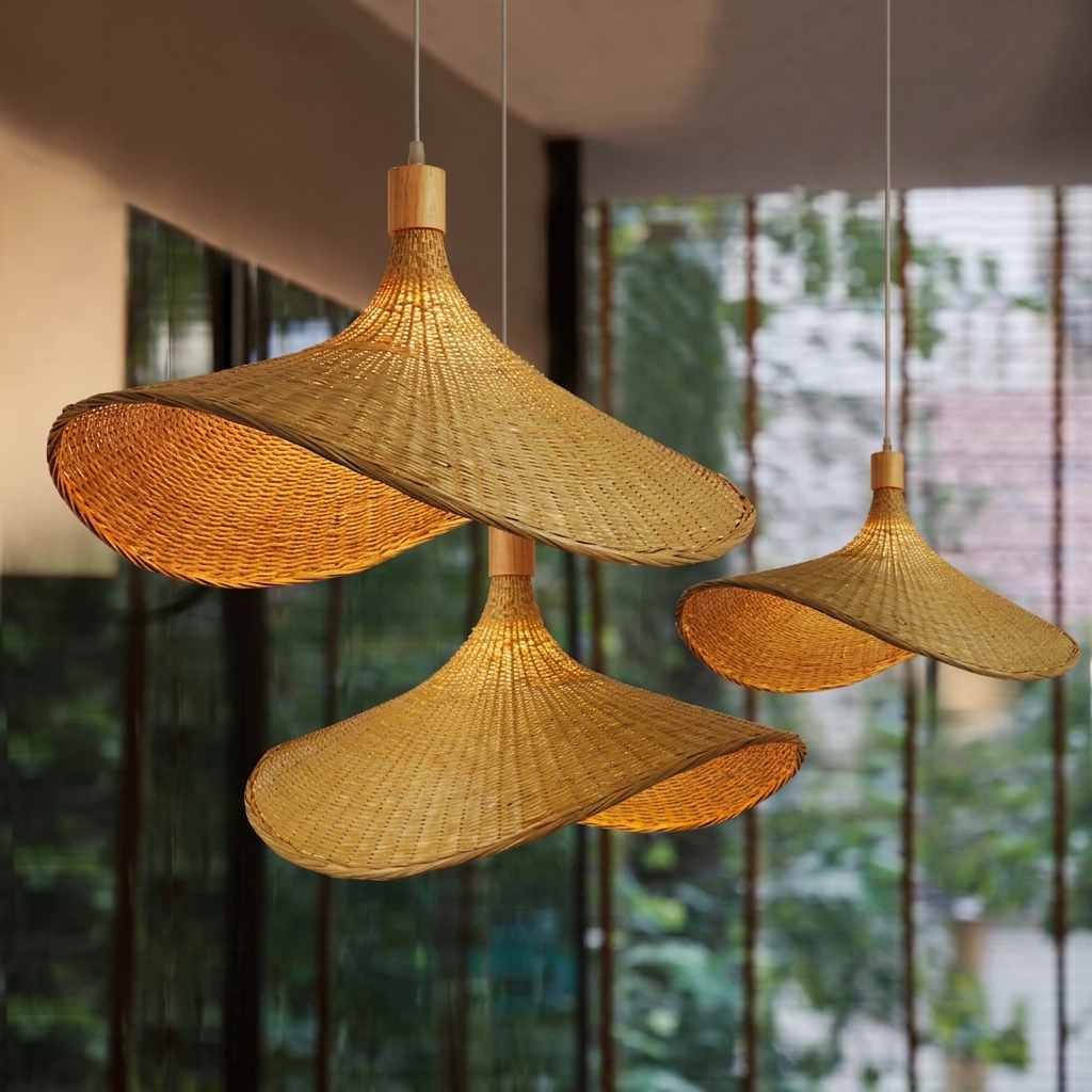 Chapeau d'Or Woven Hat Pendant Light