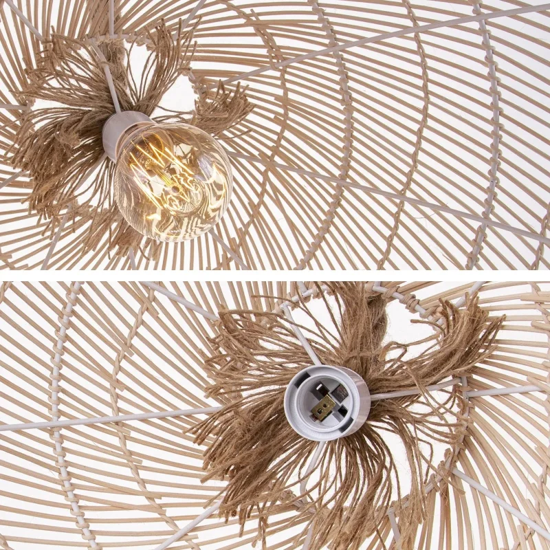 Liana Large Rattan & Rope Pendant Light