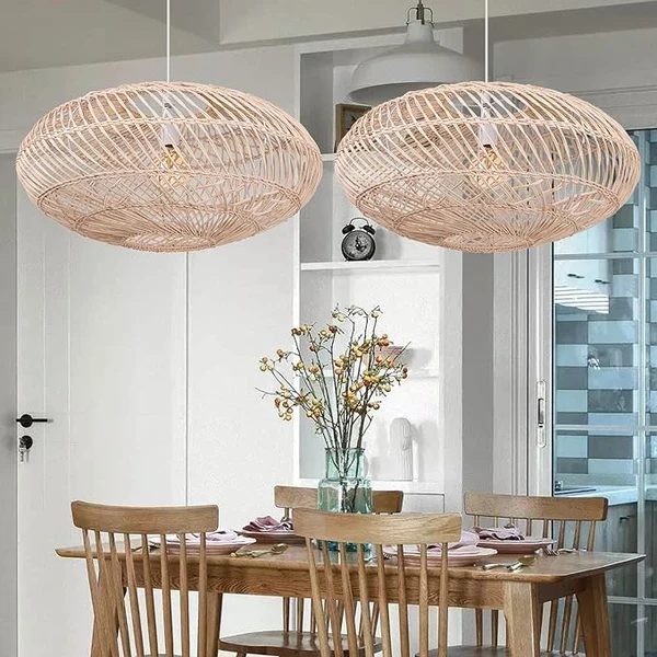 Oval Rattan Pendant Light