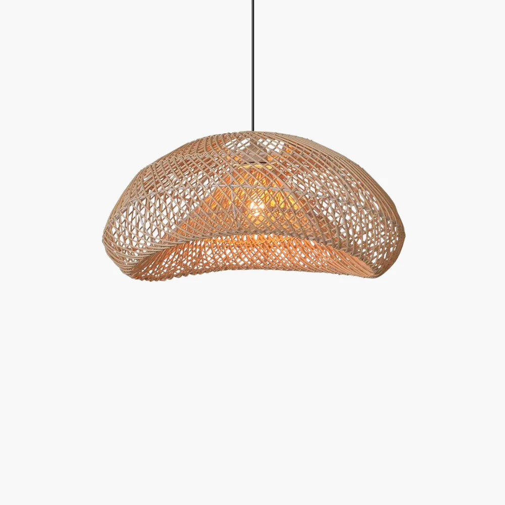 Coucher de Soleil Woven Rattan Dome Pendant Light