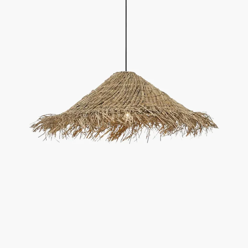 Pastorale Straw Hat Woven Rattan Pendant Light