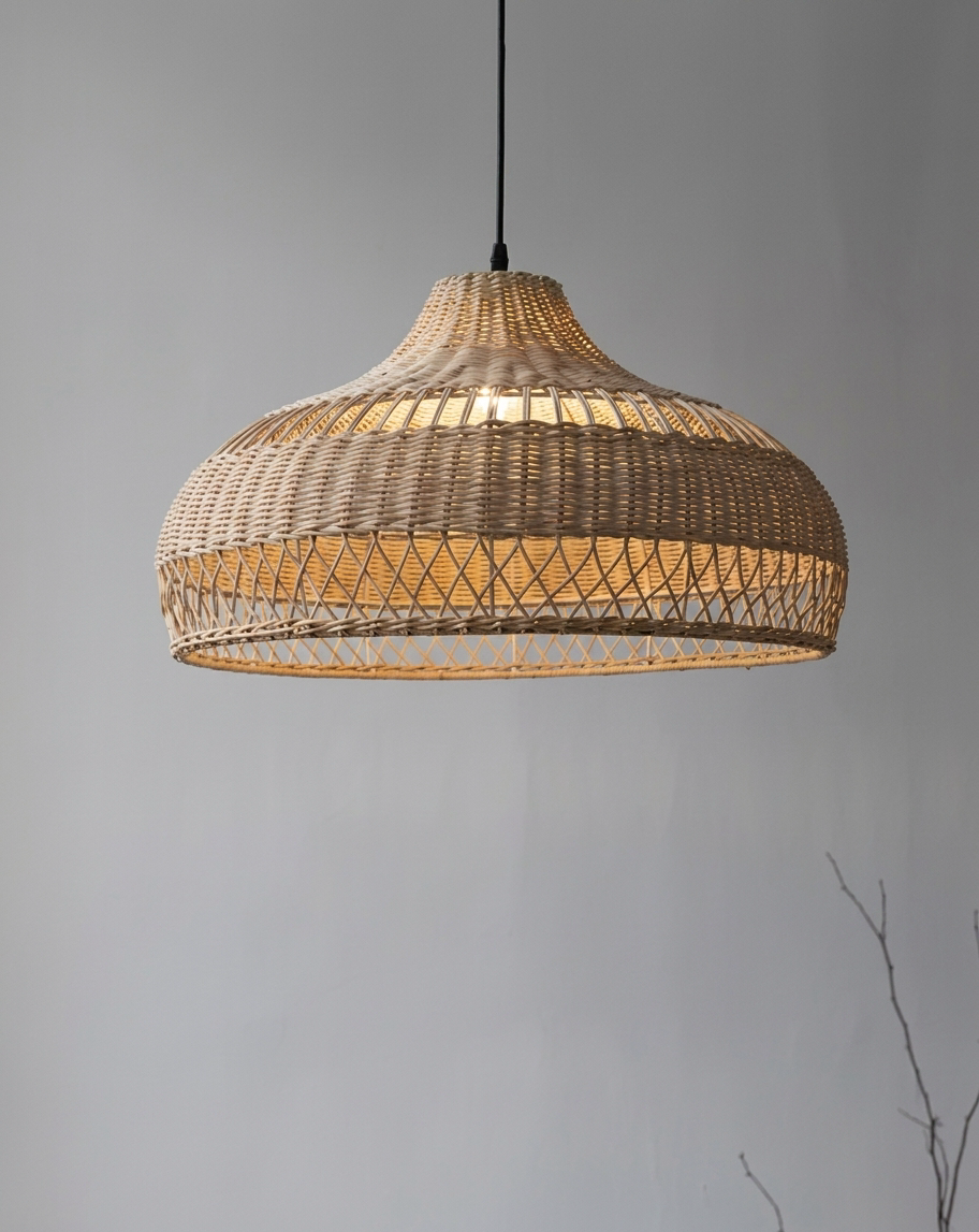 Prestige Woven Rattan Dome Pendant Light