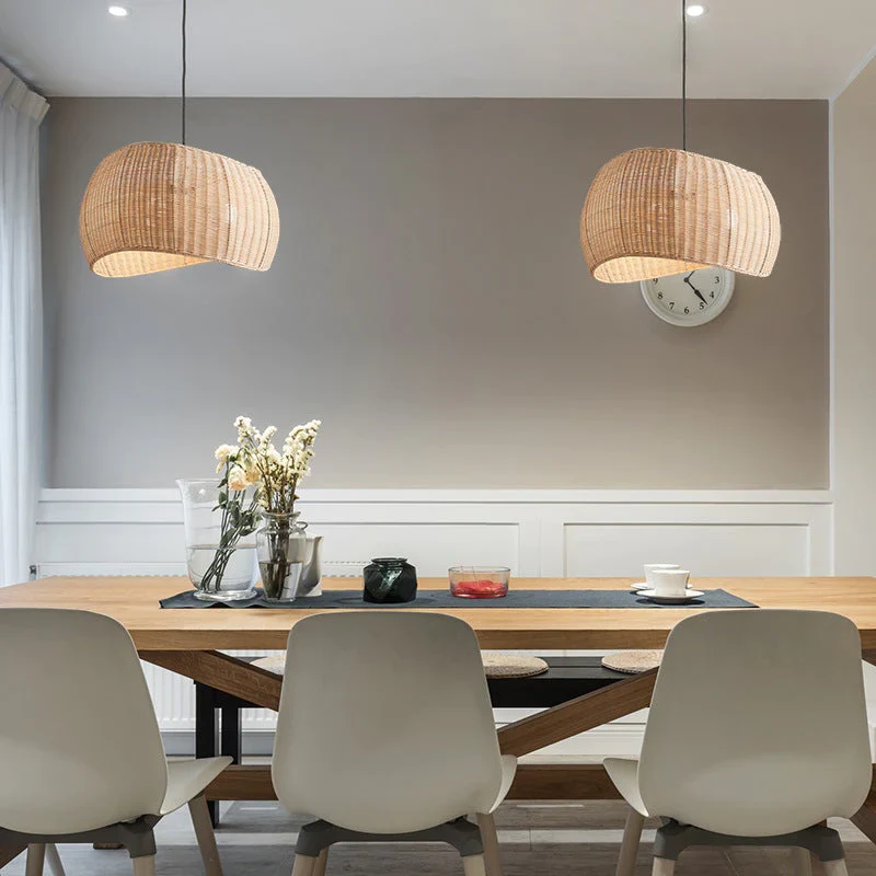 Lévitation Woven Rattan Cloud Pendant Light