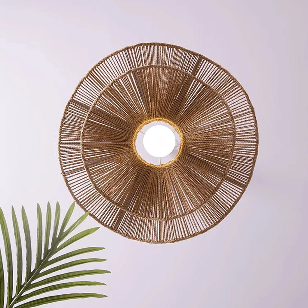 Wavelet Woven Rattan Ripple Pendant Light