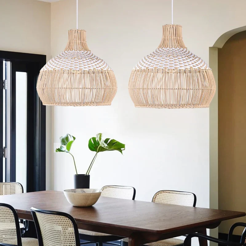 Polaire Scandinavian Woven Rattan Pendant Light