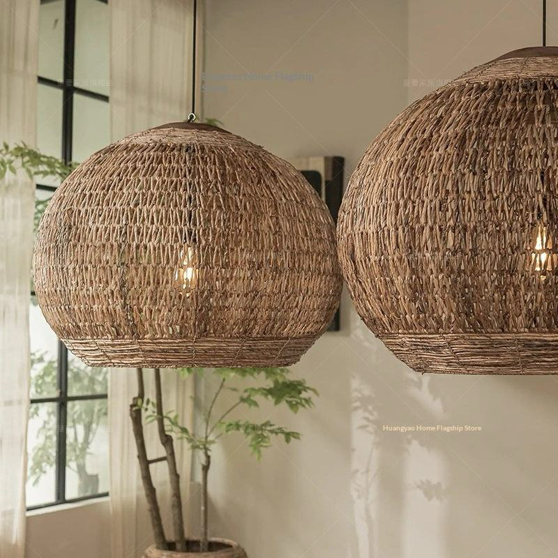 Sphere Woven Rattan Pendant Light
