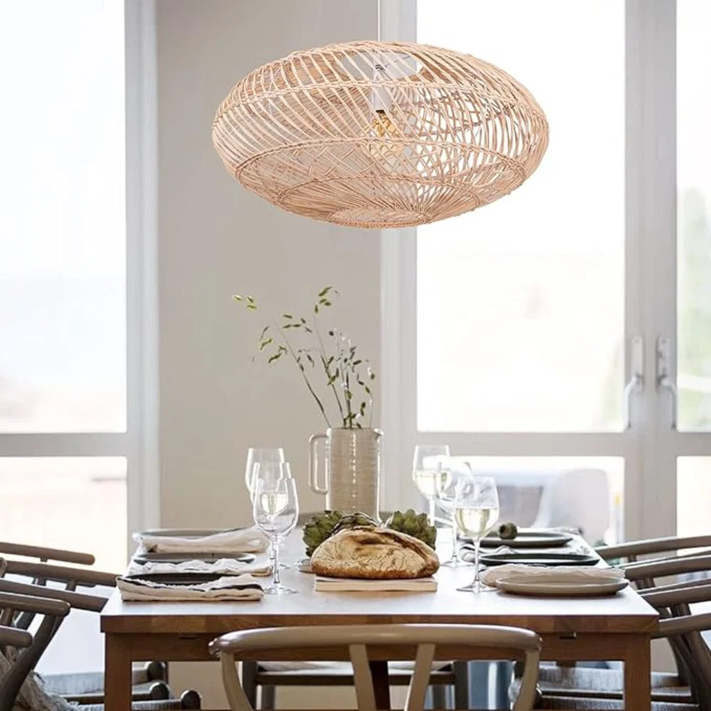 Oval Rattan Pendant Light