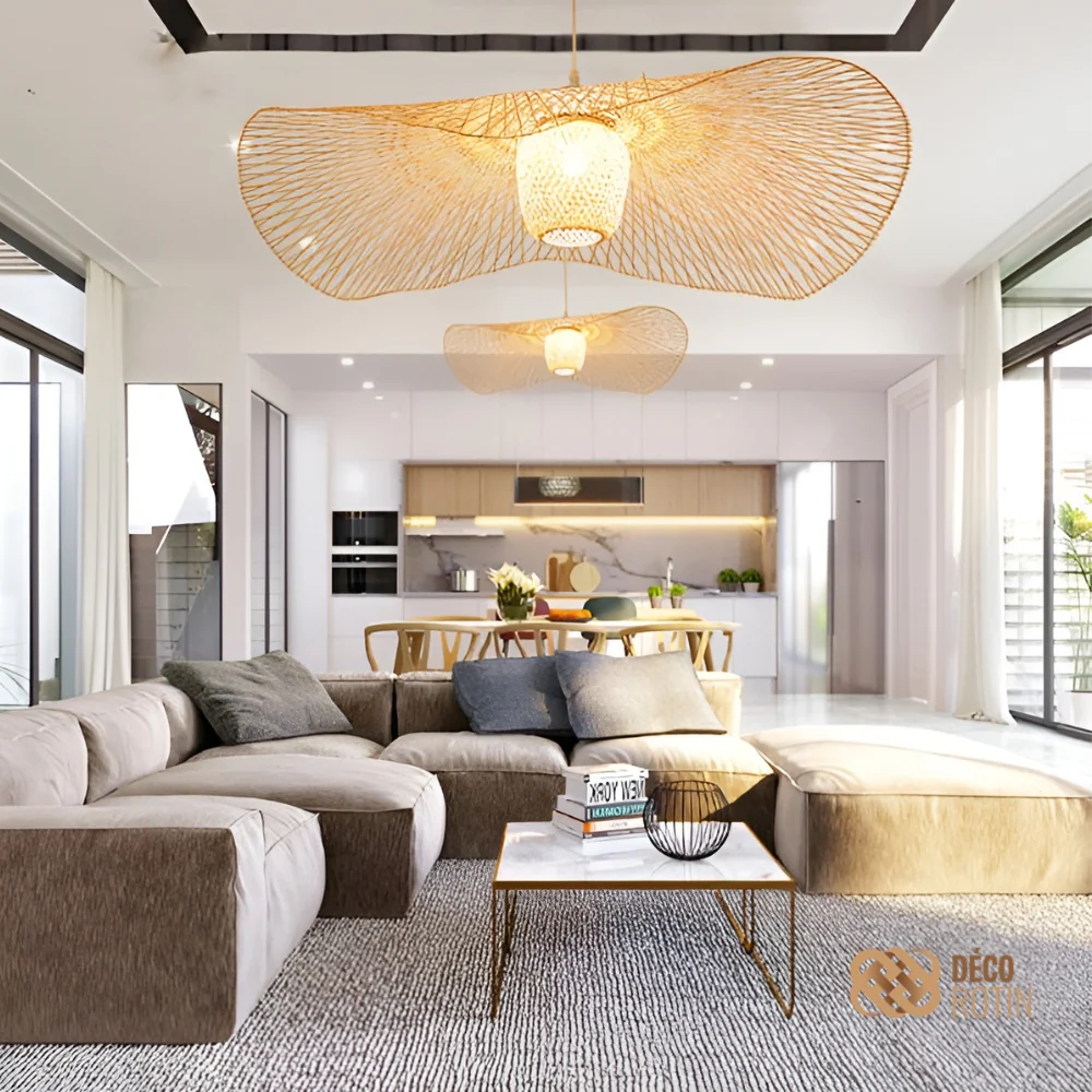 Dragonfly Rattan Pendant Light